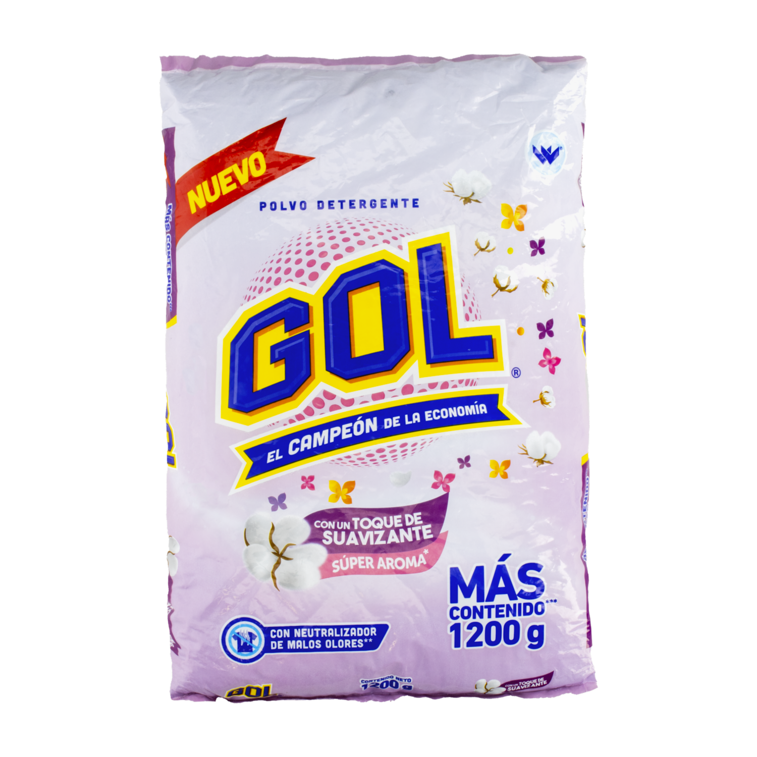 Detergente En Polvo Con Un Toque De Suavizante GOL 1200 G