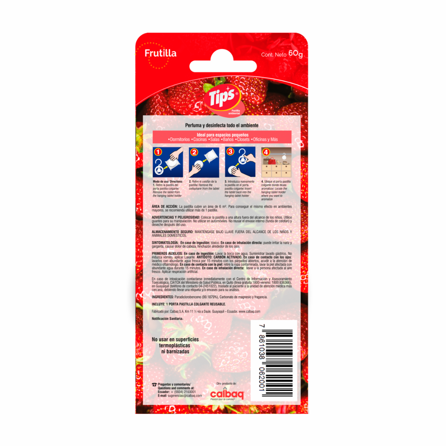Pastilla Ambiental Frutilla TIPS 60 G