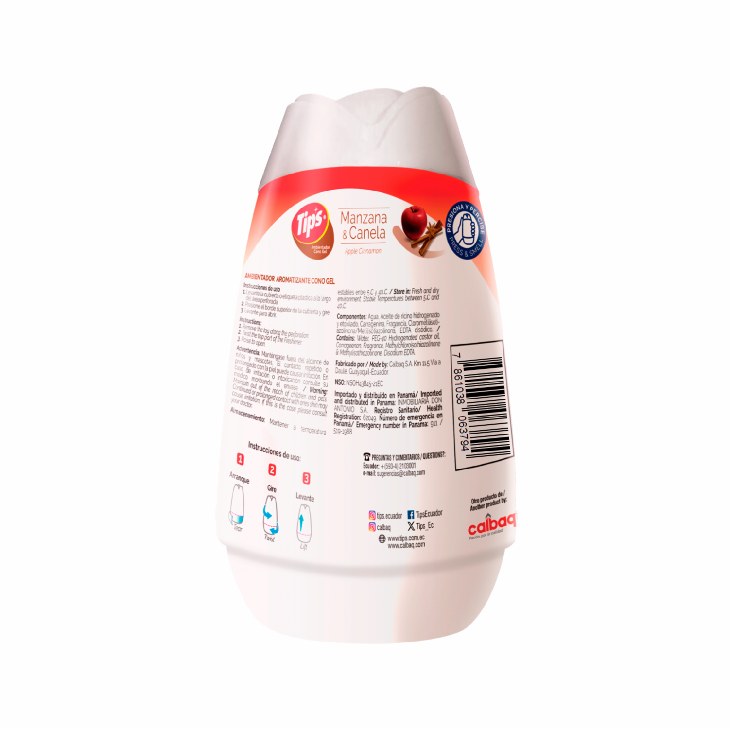 Ambientador Cono Gel Manzana Y Canela TIPS 170 G
