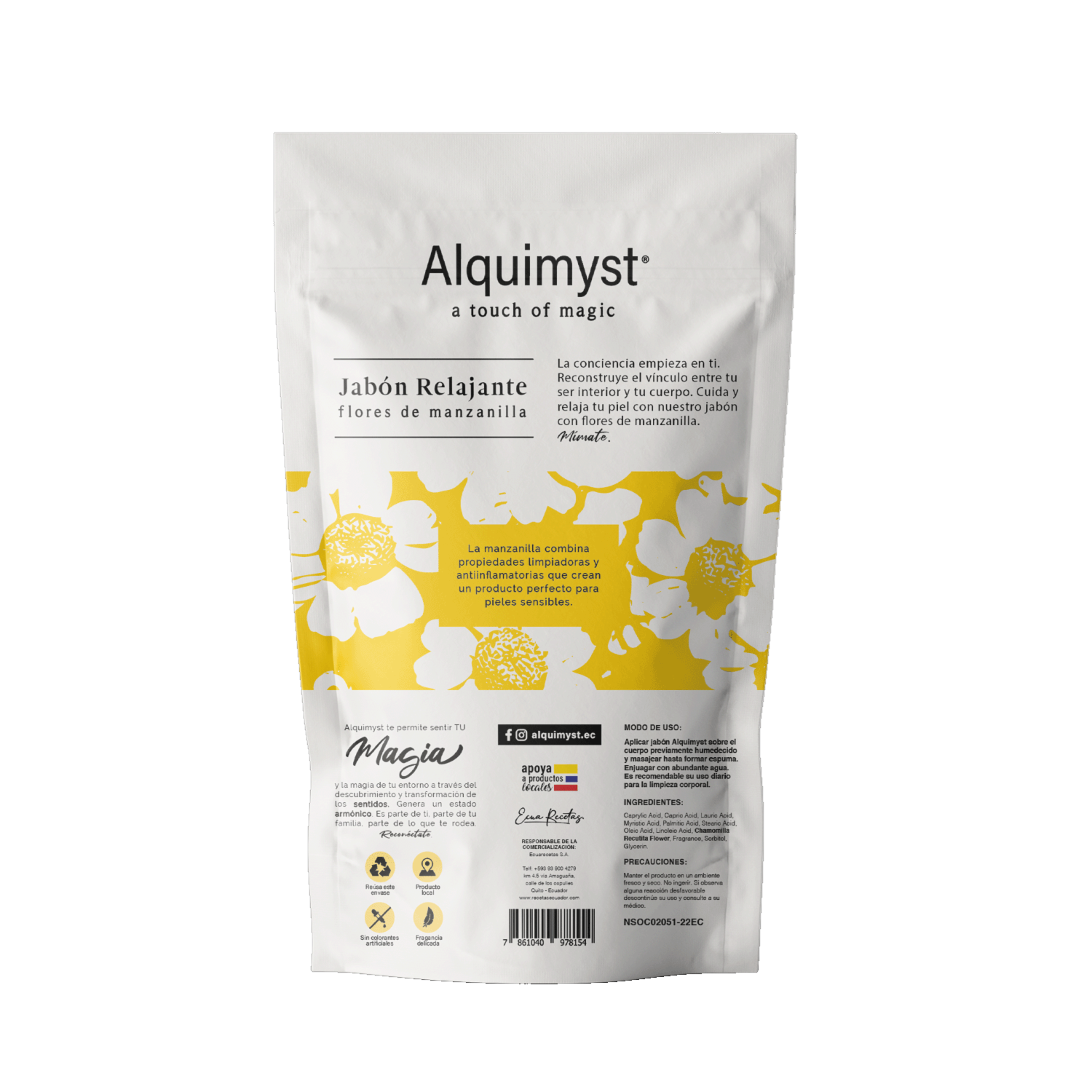 Jabón En Barra Relajante Con Flores De Manzanilla Suavidad Extrema ALQUIMYST 3X90 G