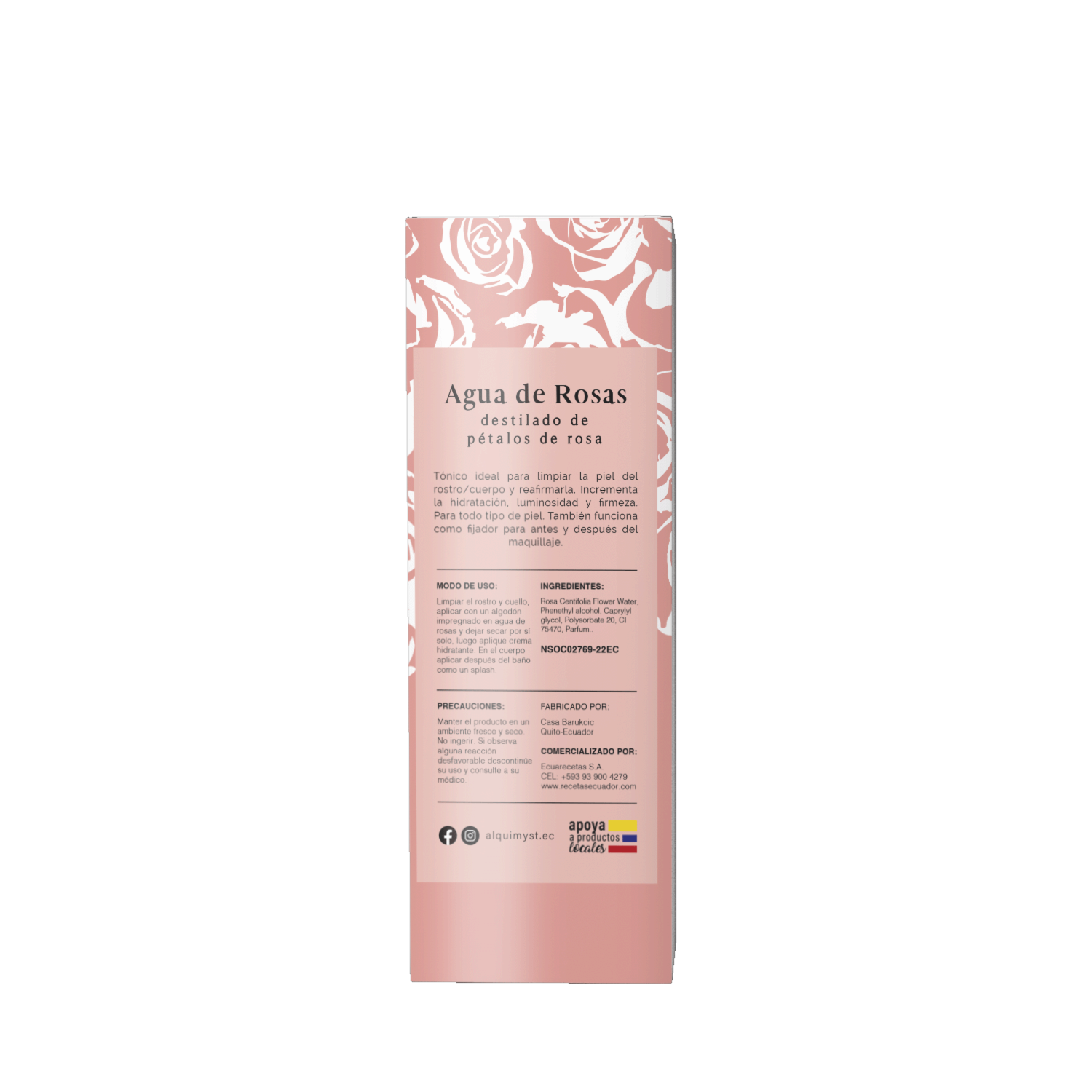 Agua De Rosas Destilado De Pétalos De Rosas ALQUIMYST 120 Ml