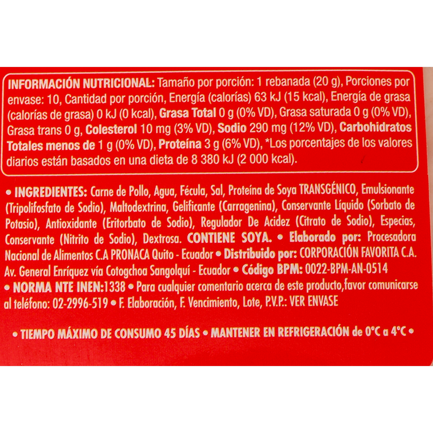Jamón De Pollo SUPERMAXI 200G