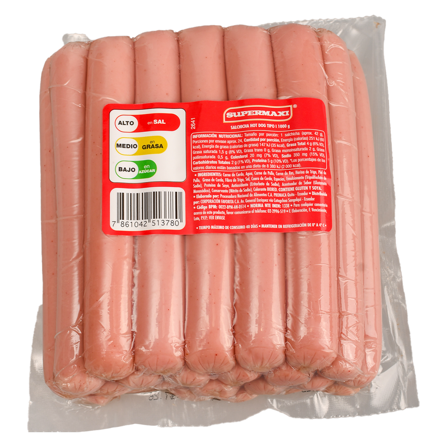 Salchicha Hot Dog SUPERMAXI 1000g