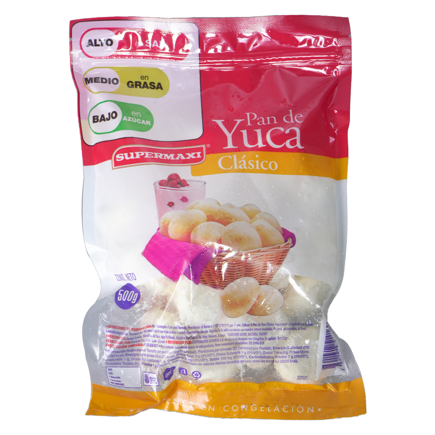 Pan De Yuca Clásico Congelado Con Queso Sin Gluten SUPERMAXI 500 G