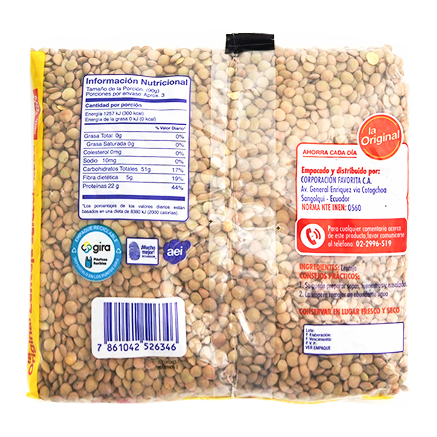 Lentejón Natural LA ORIGINAL Funda