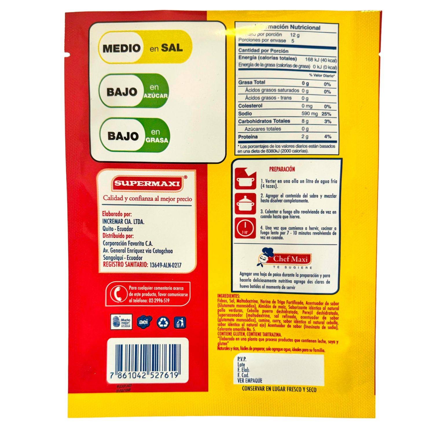 Sopa Instantánea De Pollo SUPERMAXI 60 G