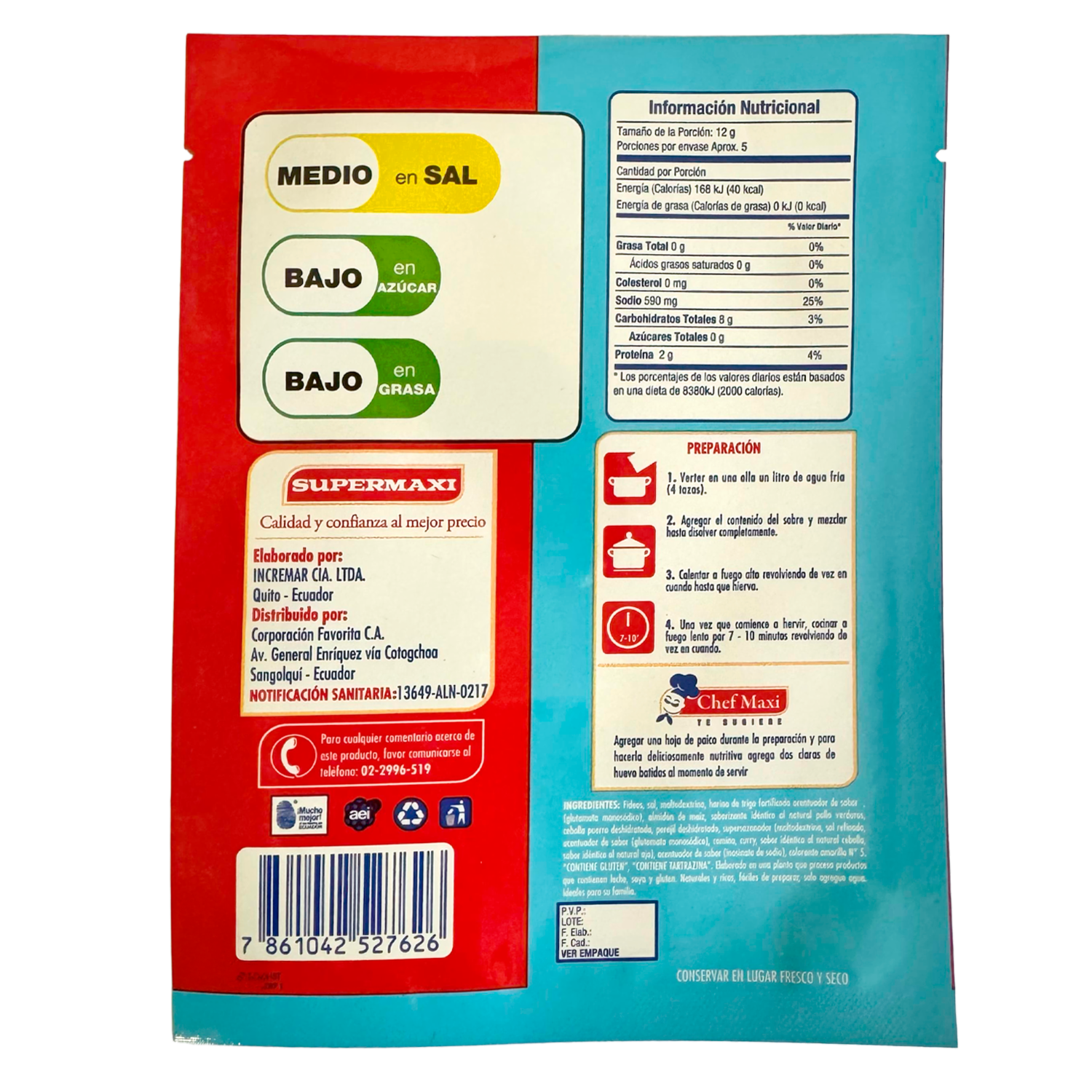 Sopa Instantánea Letras De Pollo SUPERMAXI 60 G