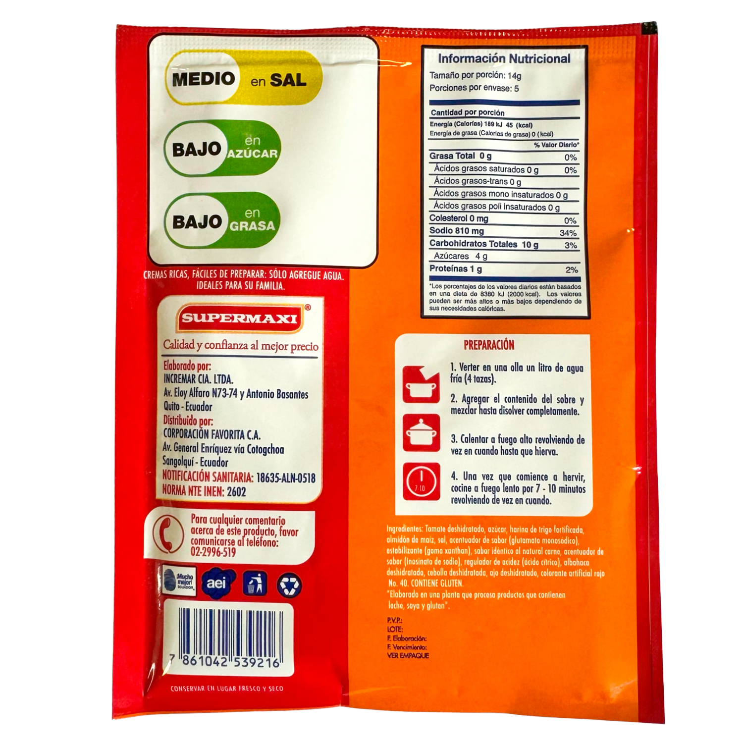 Crema Instantánea De Champiñones SUPERMAXI 70 G