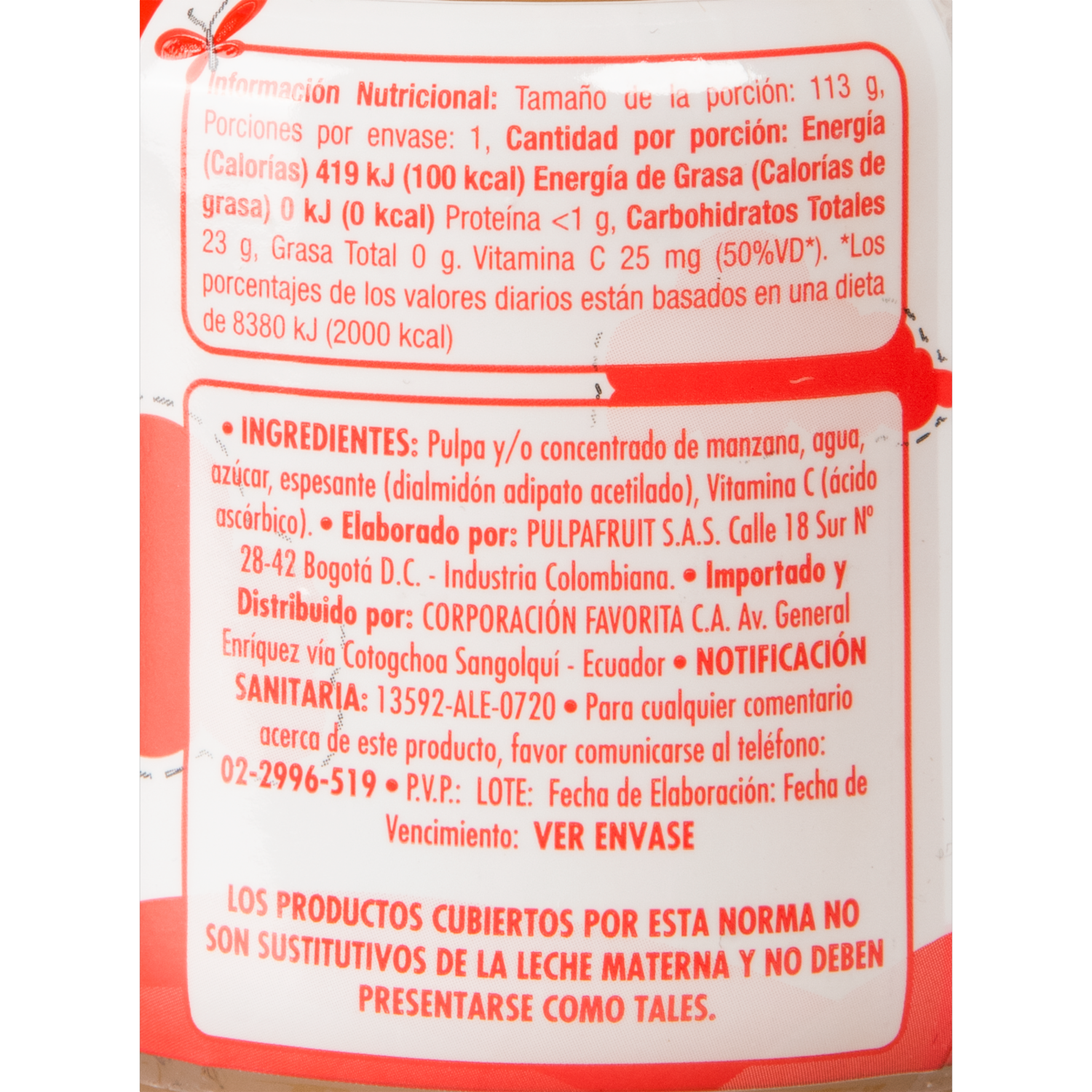 Compota De Manzana SUPERMAXI 113 G