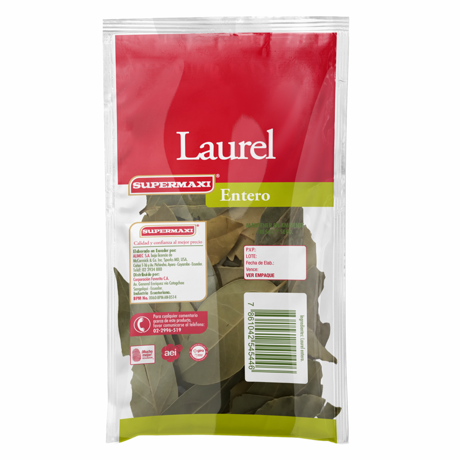 Laurel Entero SUPERMAXI 15 G