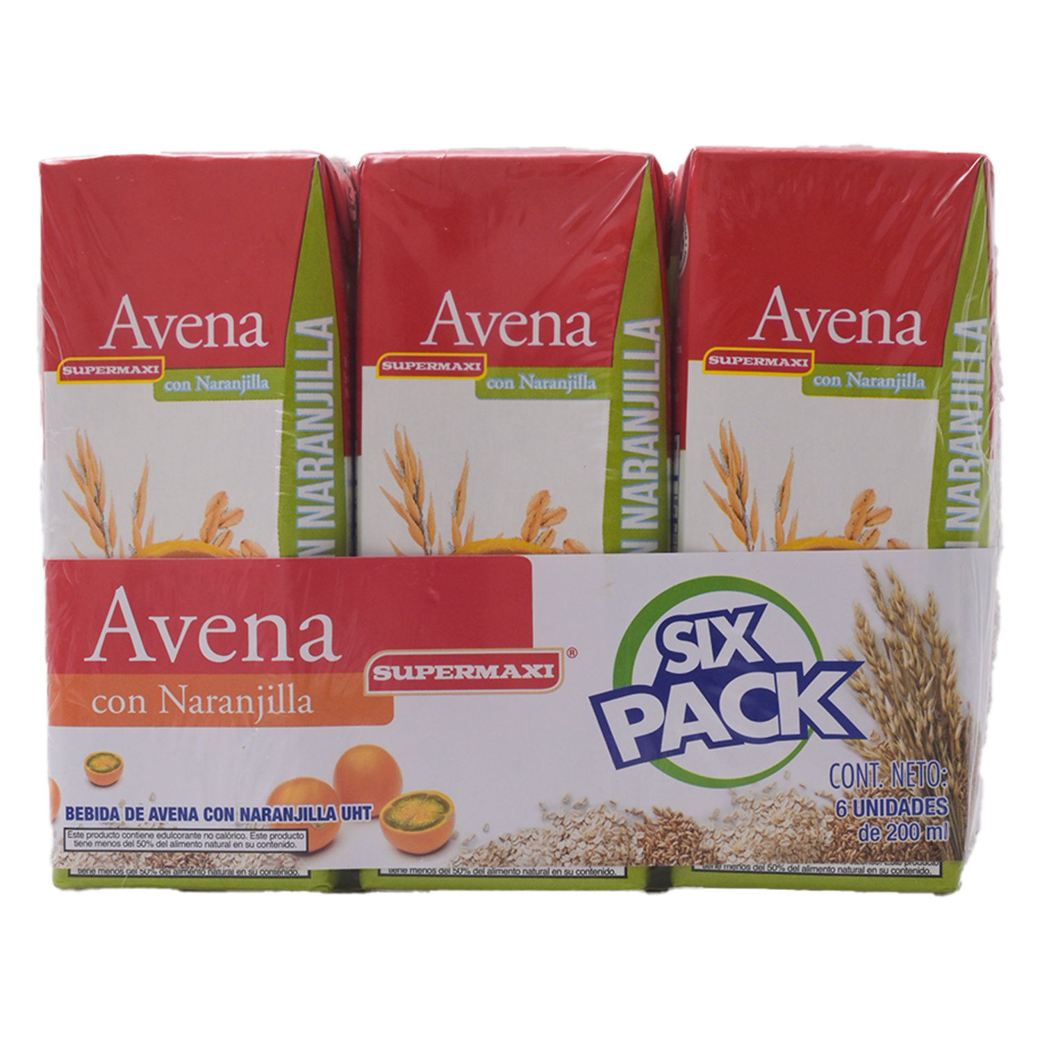 Bebida De Avena Con Naranjilla SUPERMAXI 6 X 200 Ml