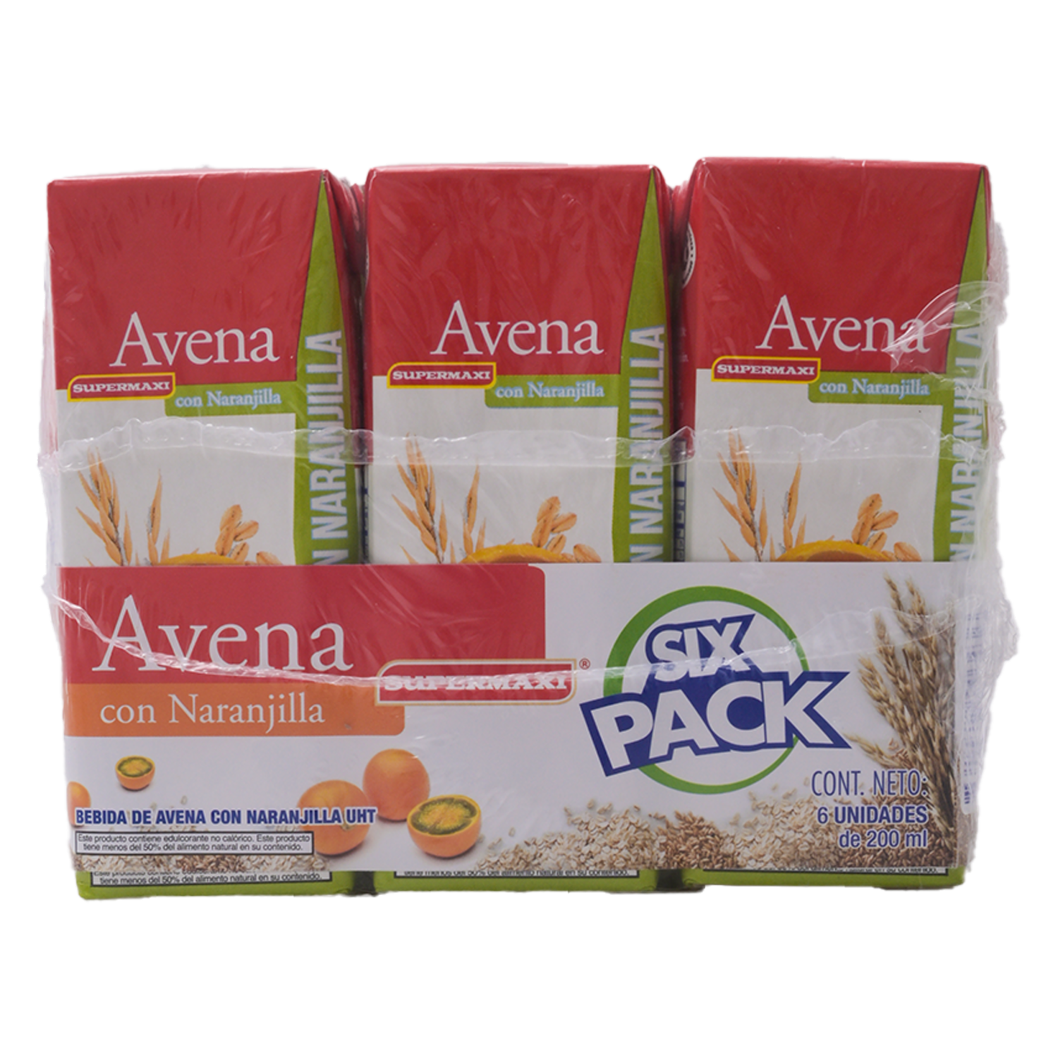 Bebida De Avena Con Naranjilla SUPERMAXI 6 X 200 Ml