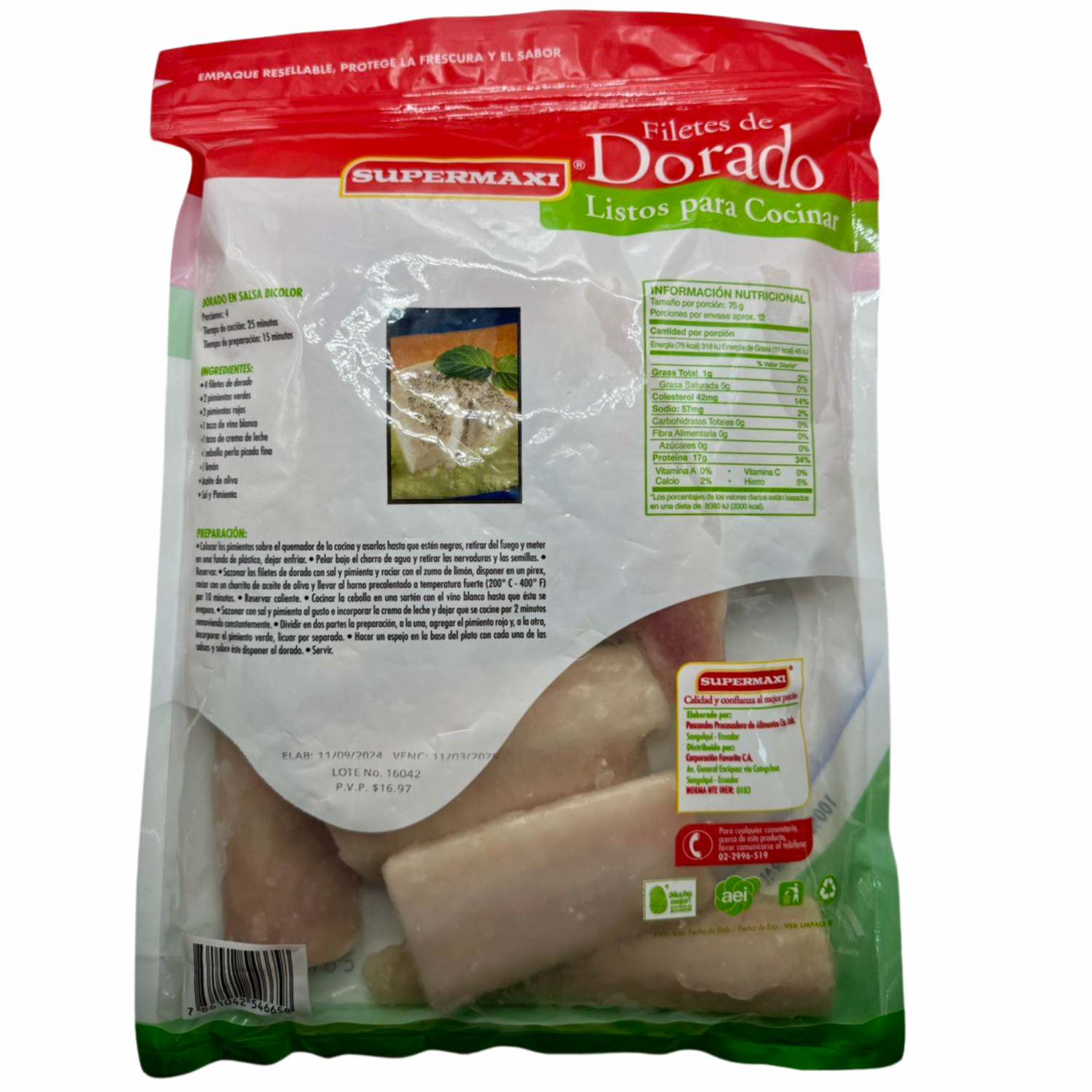 Pescado Dorado Filetes Listos Para Cocinar SUPERMAXI 910 G