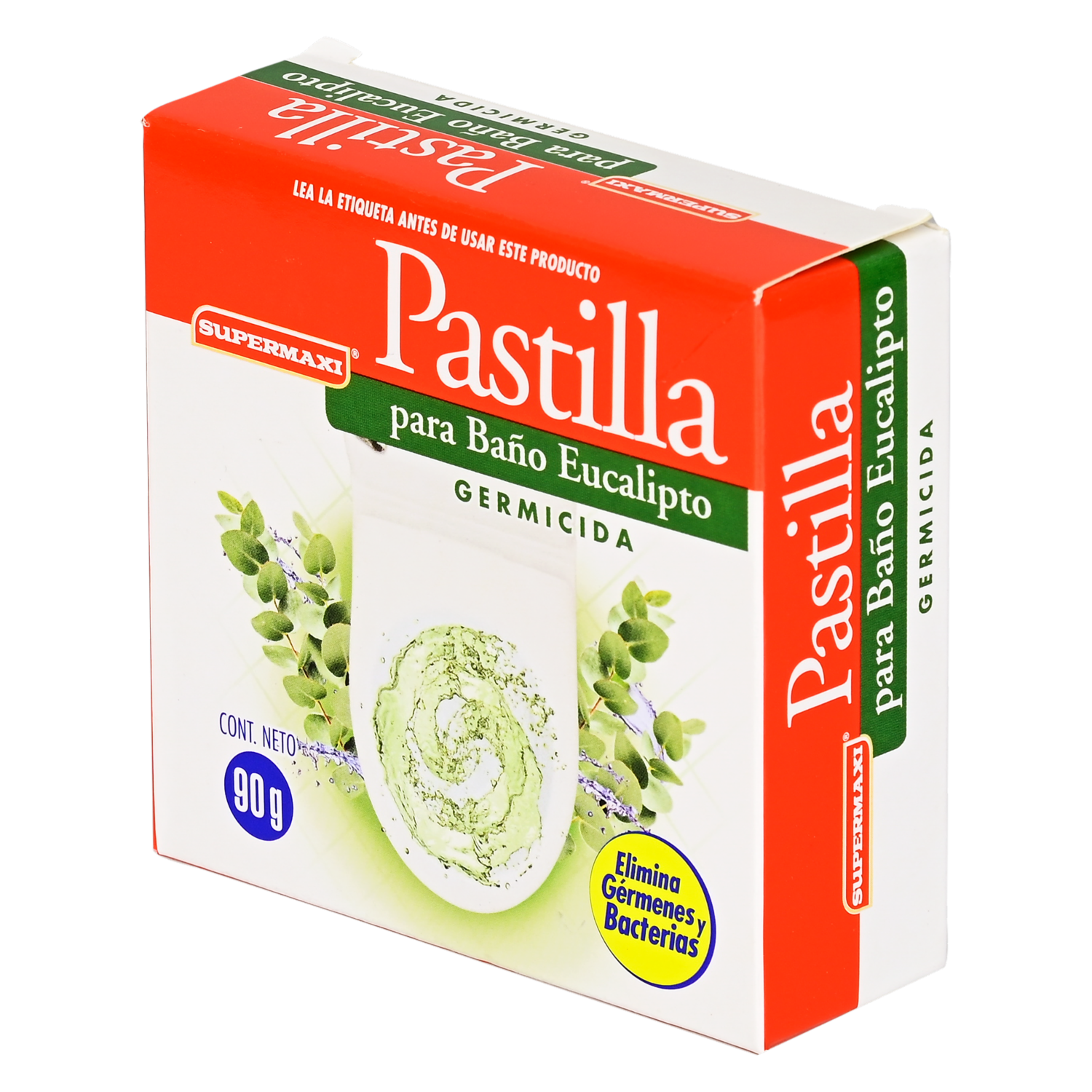 Pastilla Desinfectante Para Baño Fragancia A Eucalipto SUPERMAXI 90 G