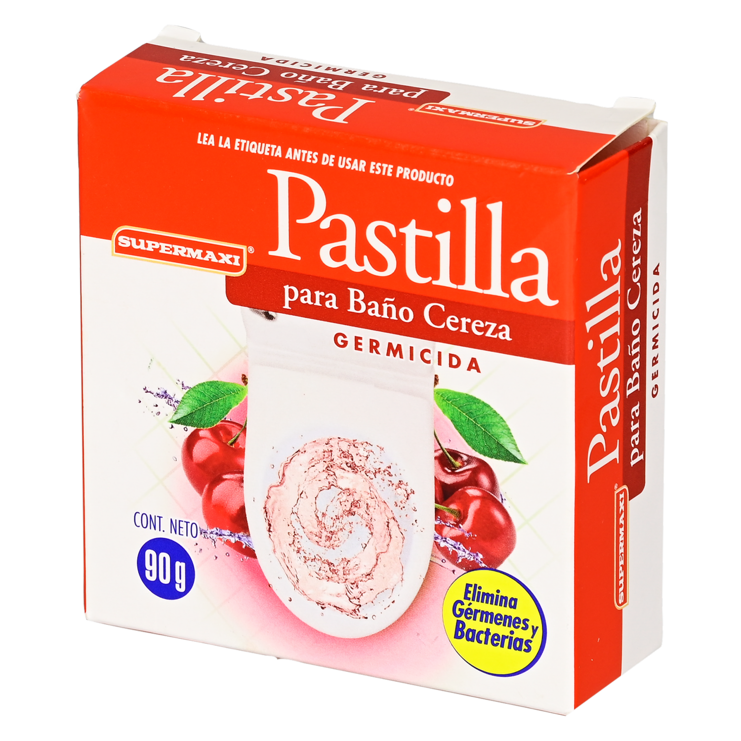 Pastilla Desinfectante Para Baño Fragancia Cereza SUPERMAXI 90 G