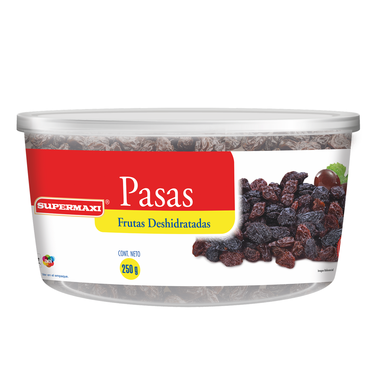 Pasas En Tarrina Pequeña SUPERMAXI 250 G