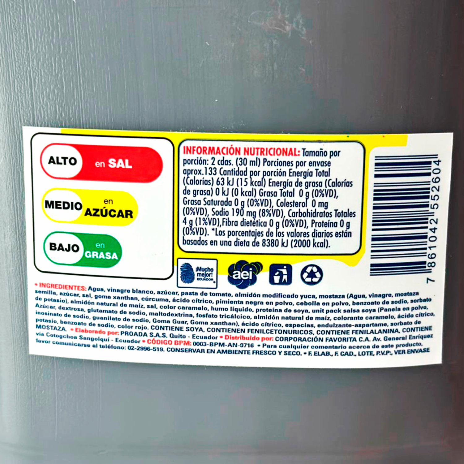 Salsa Bbq Clásica LA ORIGINAL 4000 G