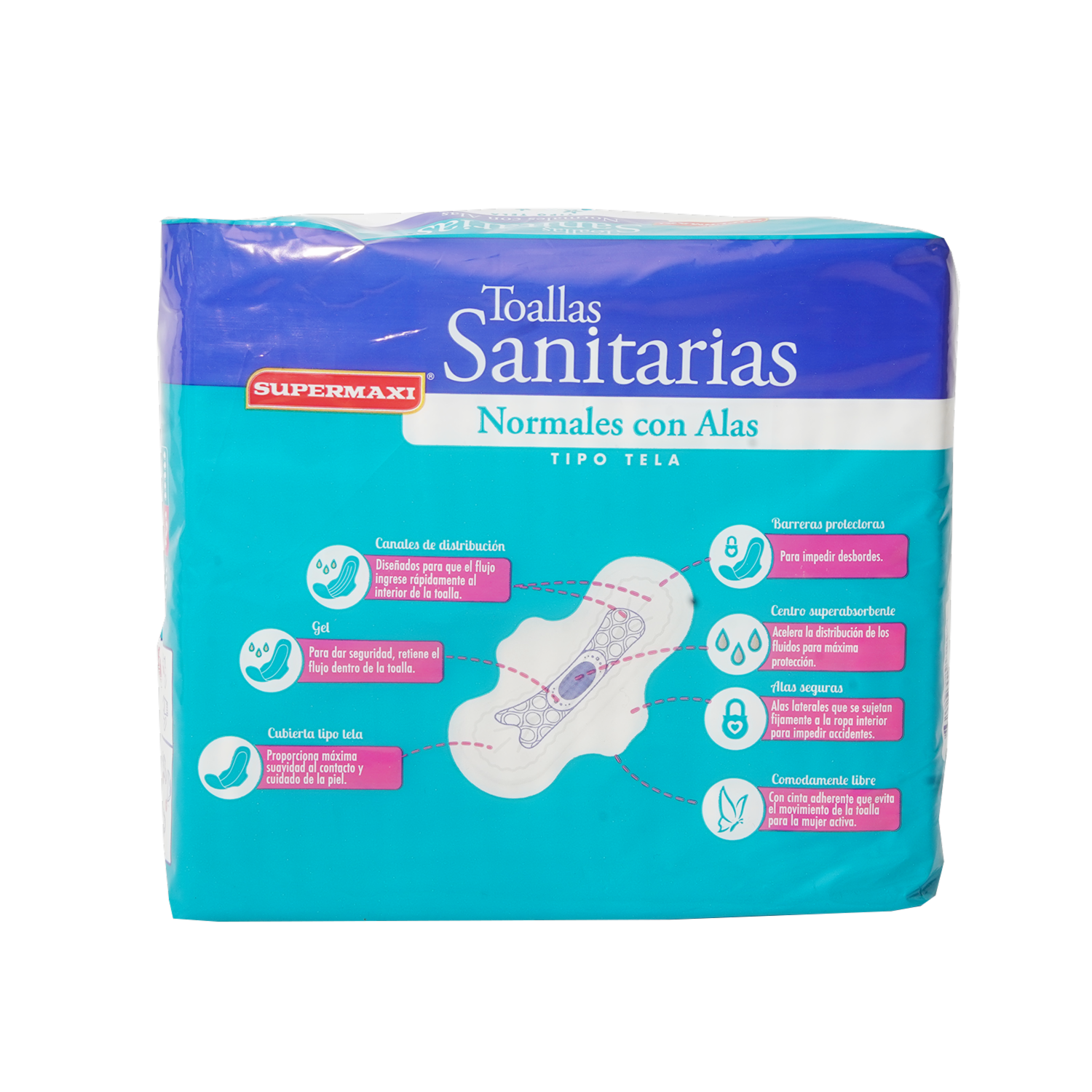 Toallas Sanitarias Normal Con Alas SUPERMAXI X 40 Unidades