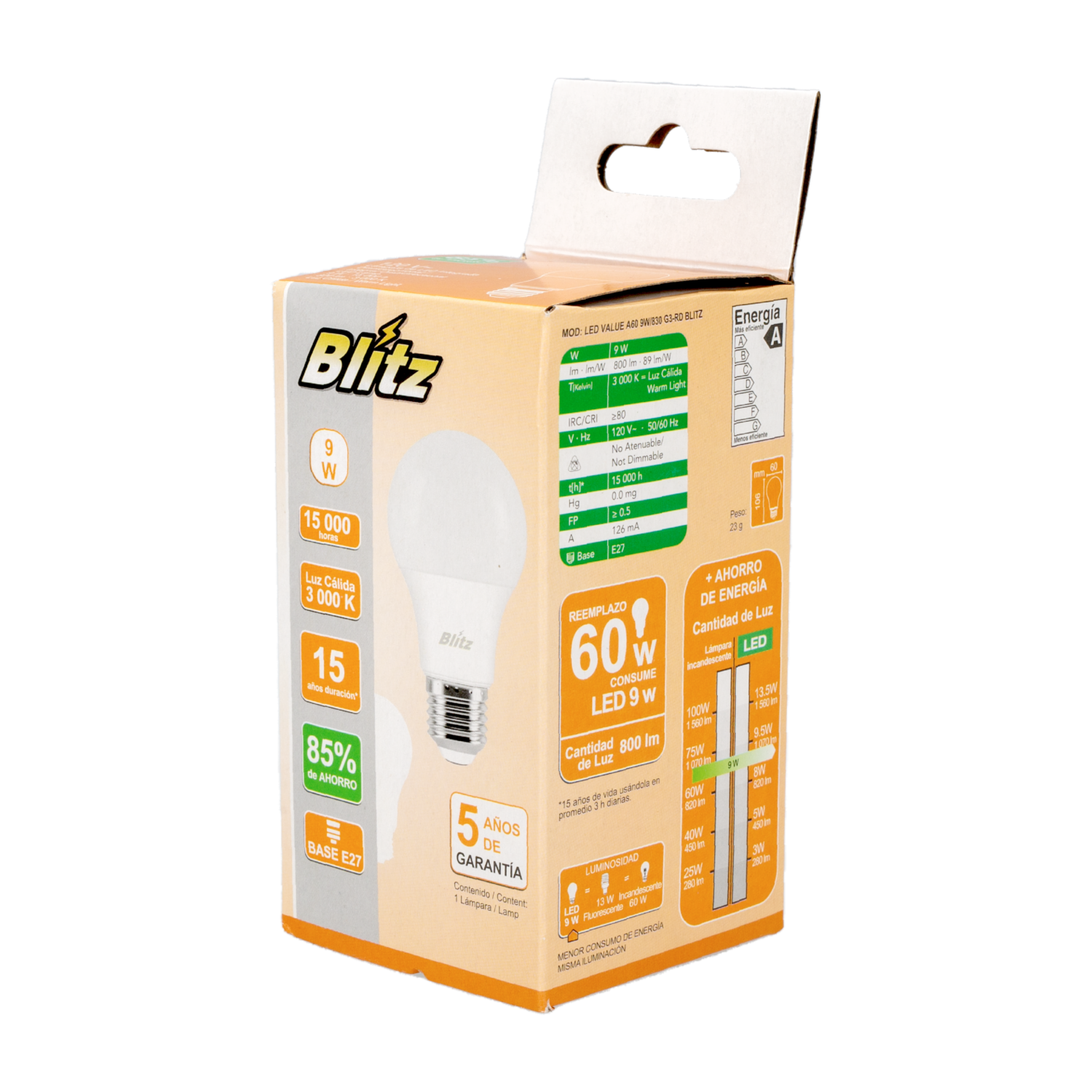 Foco Led Value Luz Cálida De 9W/830 BLÍTZ Unidad