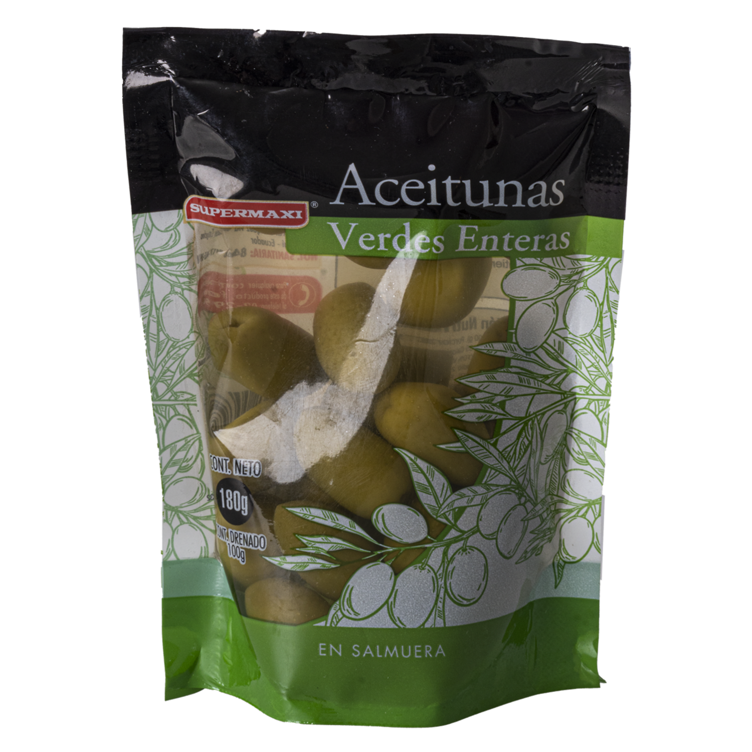 Aceitunas Verdes Enteras Doy Pack SUPERMAXI 180 G