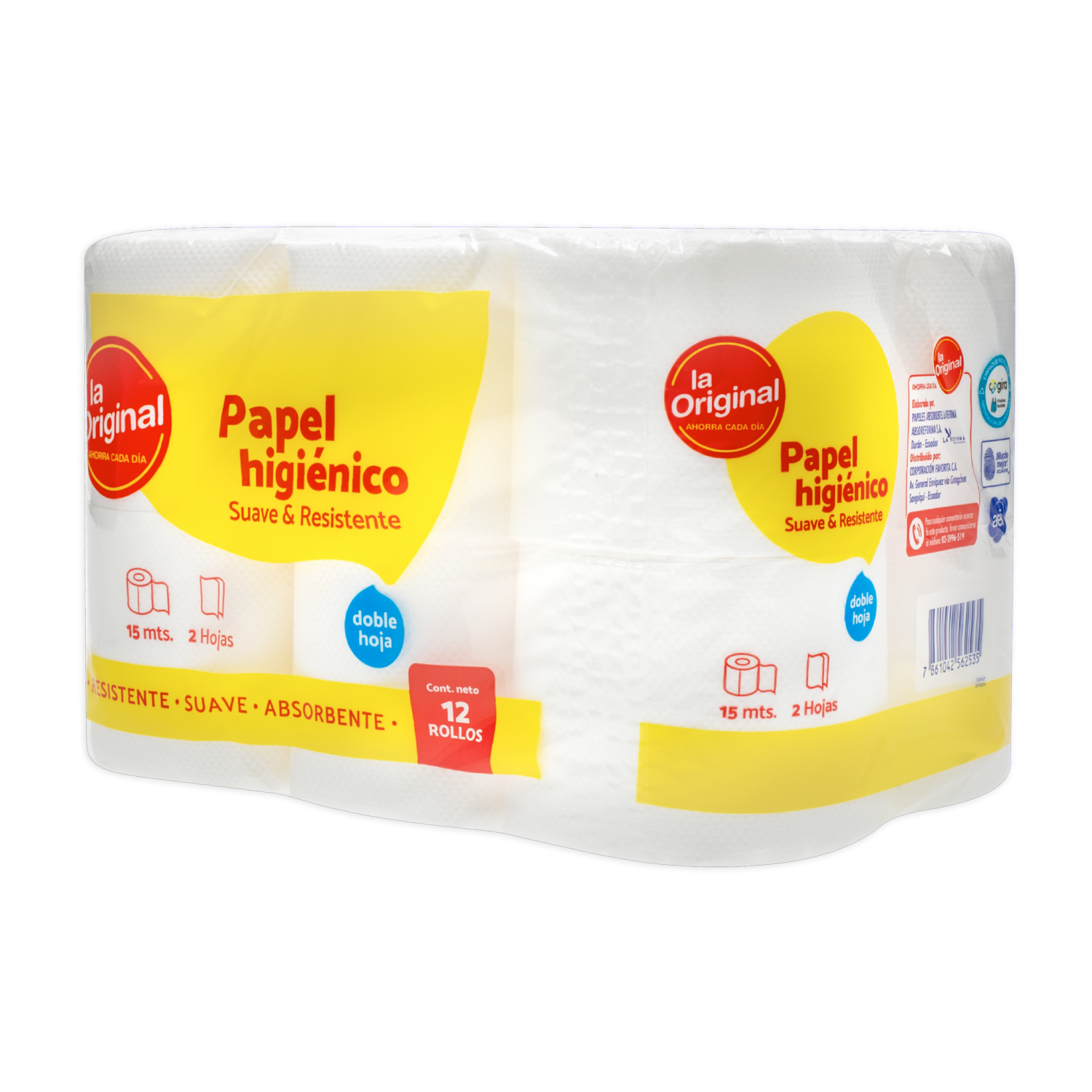 Papel Higiénico Suave Y Resistente LA ORIGINAL 12 Rollos