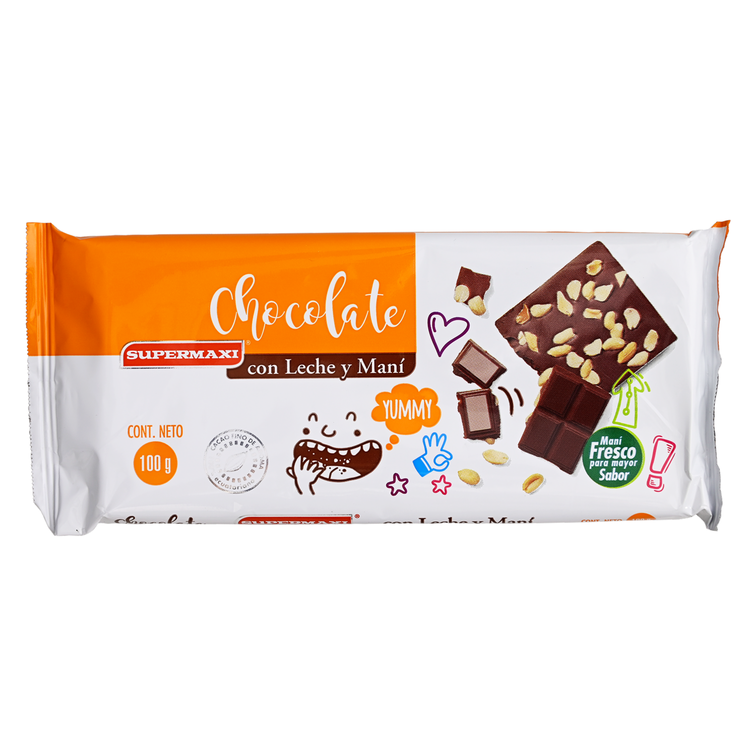 Chocolate Con Leche Y Maní SUPERMAXI Tableta