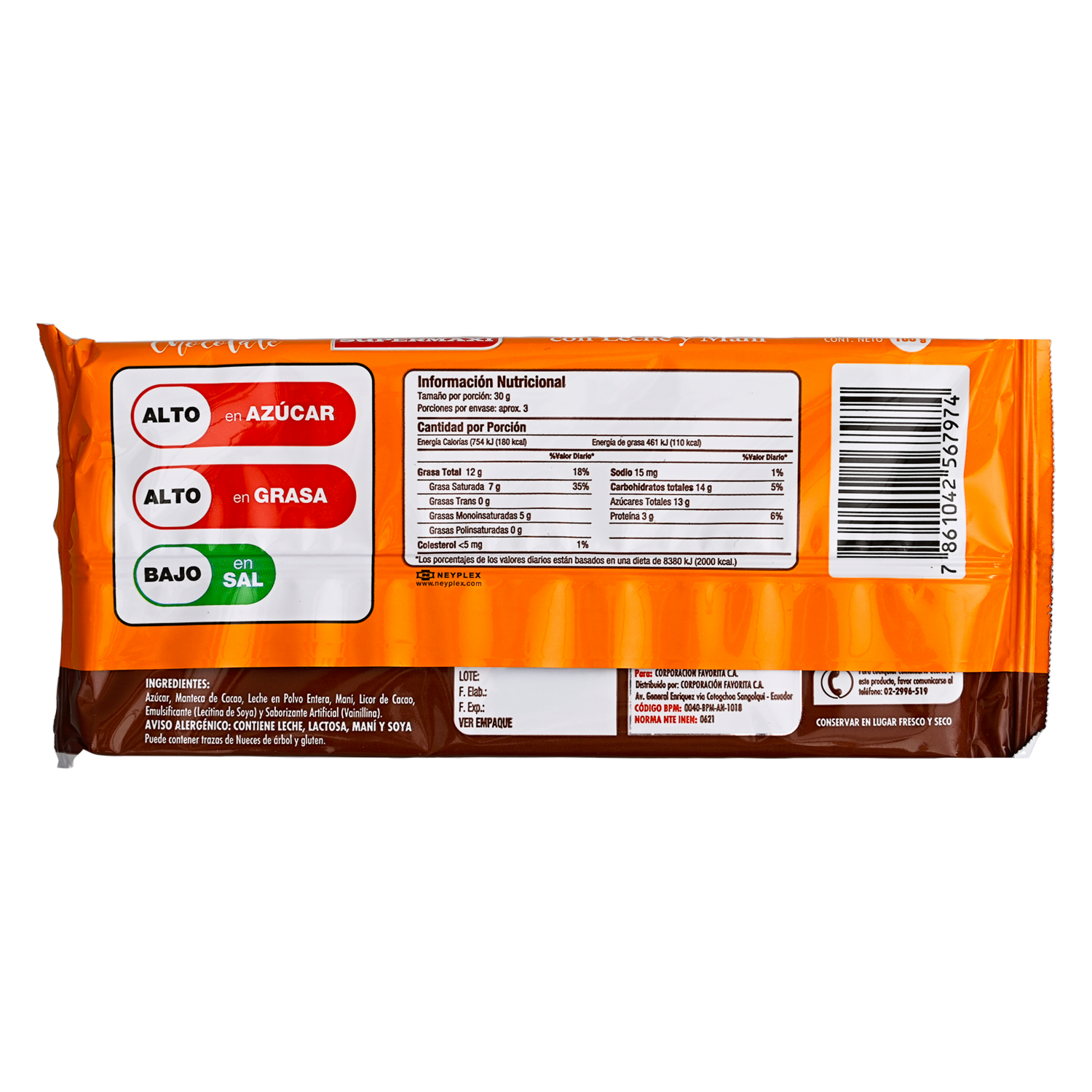 Chocolate Con Leche Y Maní SUPERMAXI Tableta