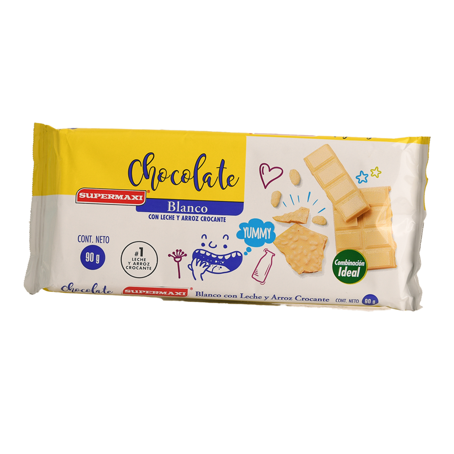 Chocolate Blanco Y Arroz Crocante SUPERMAXI Tableta