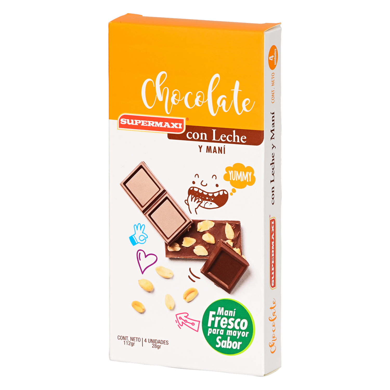 Chocolate Con Leche Y Maní SUPERMAXI X 4 Uds