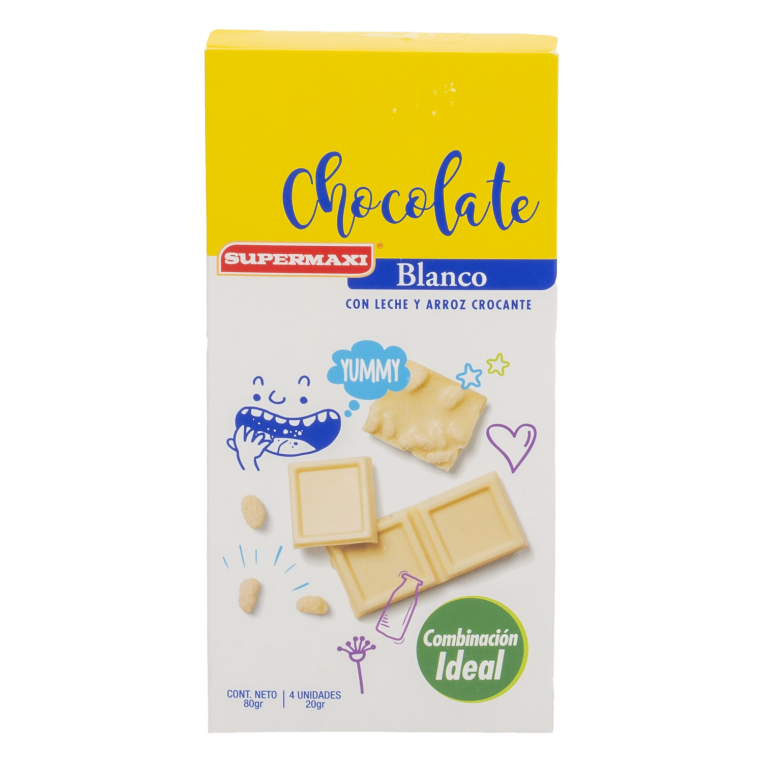Chocolate Blanco Y Arroz Crocante SUPERMAXI 80 G