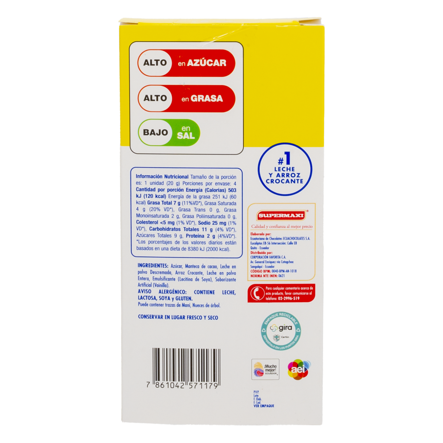 Chocolate Blanco Y Arroz Crocante SUPERMAXI 80 G