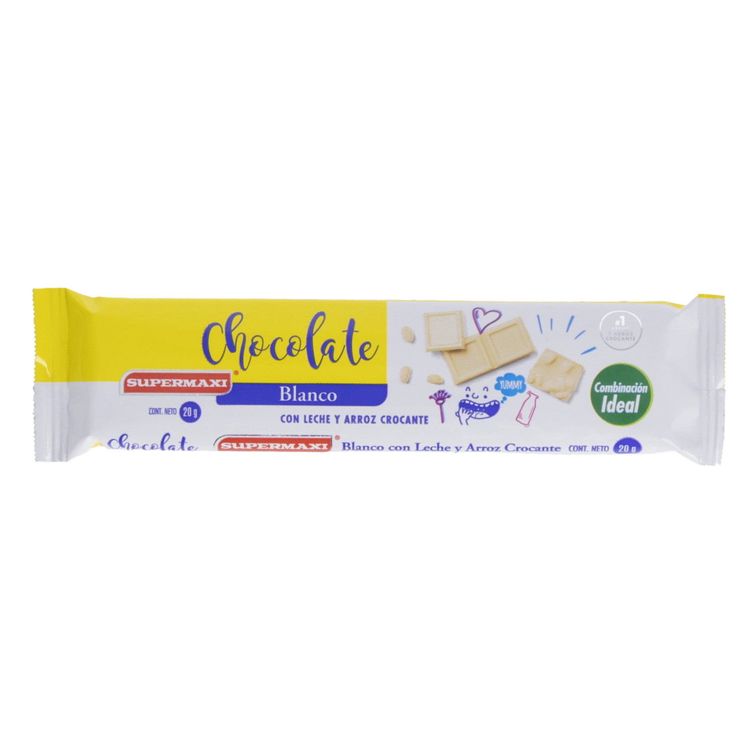 Chocolate Blanco Con Arroz Crocante SUPERMAXI 20 G