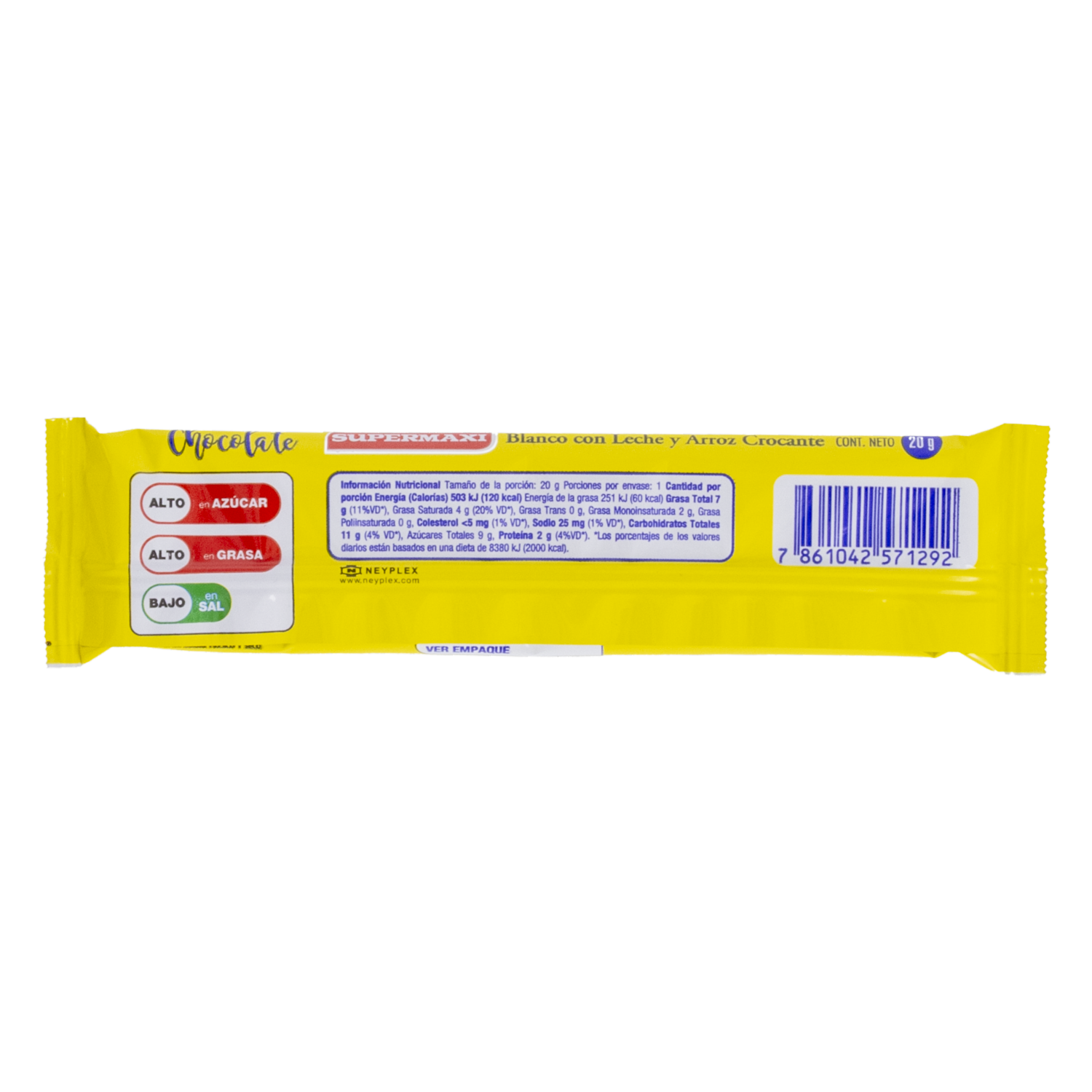 Chocolate Blanco Con Arroz Crocante SUPERMAXI 20 G