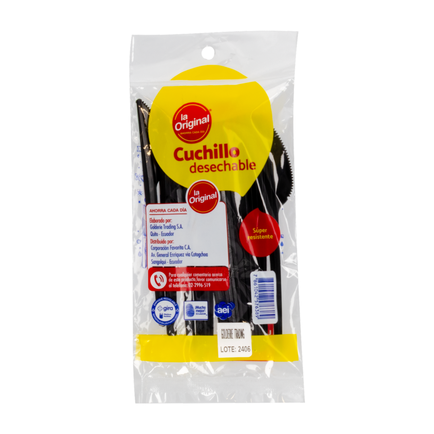 Cuchillo Blanco Plástica LA ORIGINAL Por 25 Uds