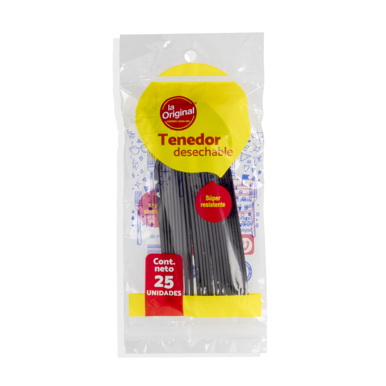 Tenedor Blanco Plástica LA ORIGINAL Por 25 Uds