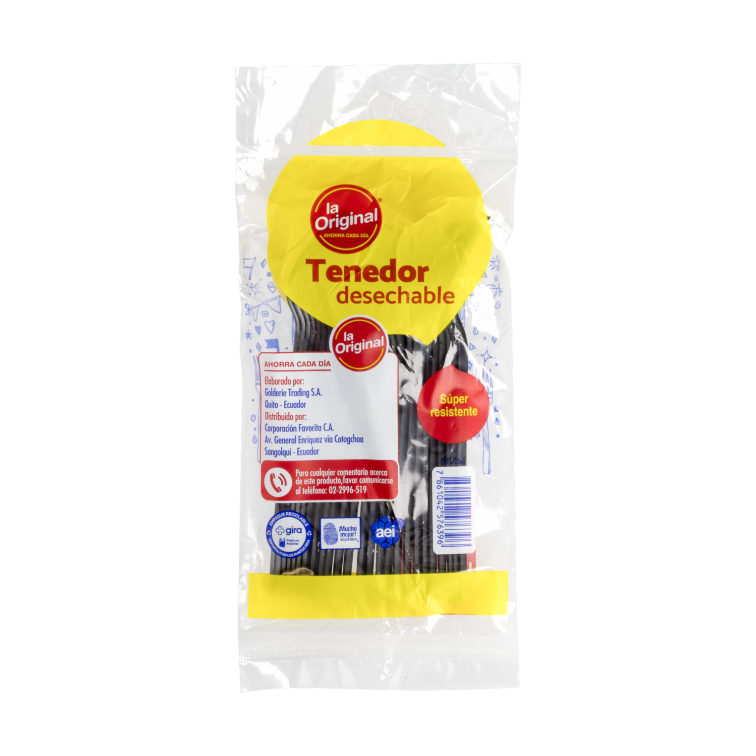 Tenedor Blanco Plástica LA ORIGINAL Por 25 Uds