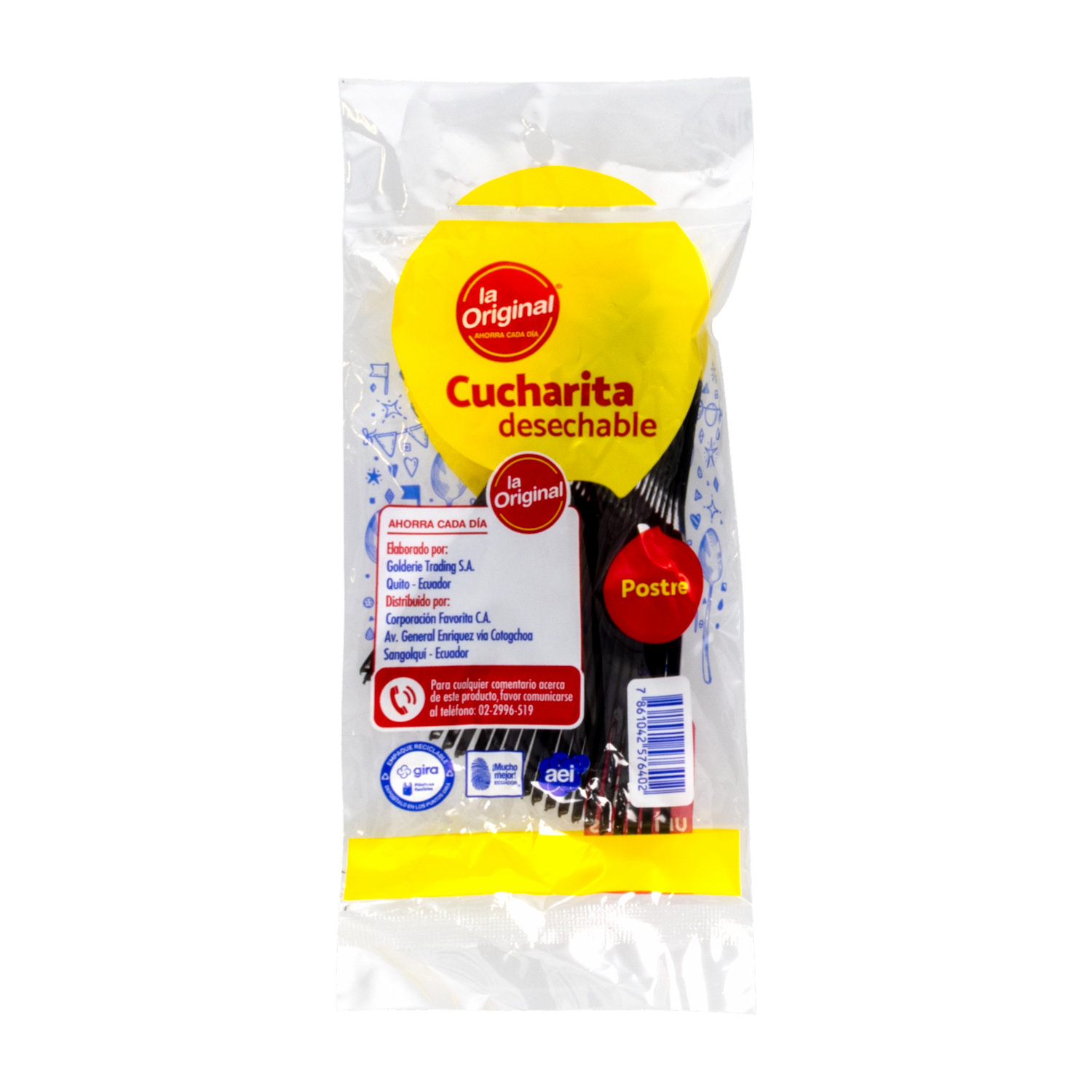 Cucharita Blanca Plástica LA ORIGINAL Por 25 Uds