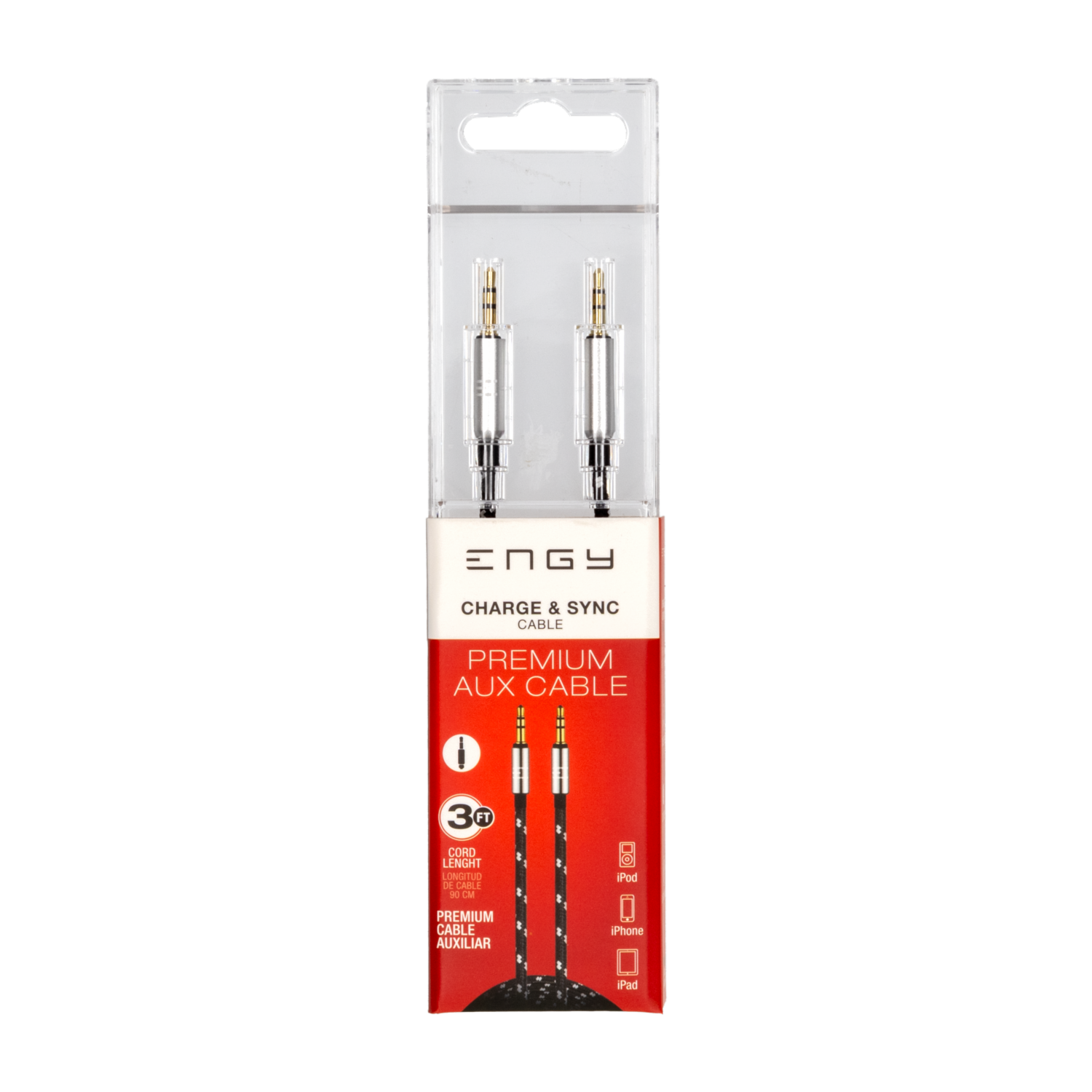 Cable Auxiliar 3.5 mm ENGY 90 Cm