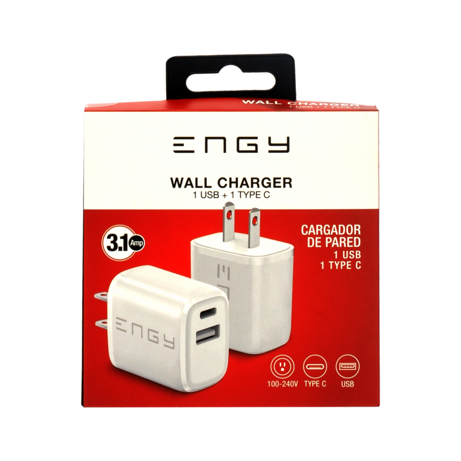 Cargador Pared ENGY Tipo C  y USB-A