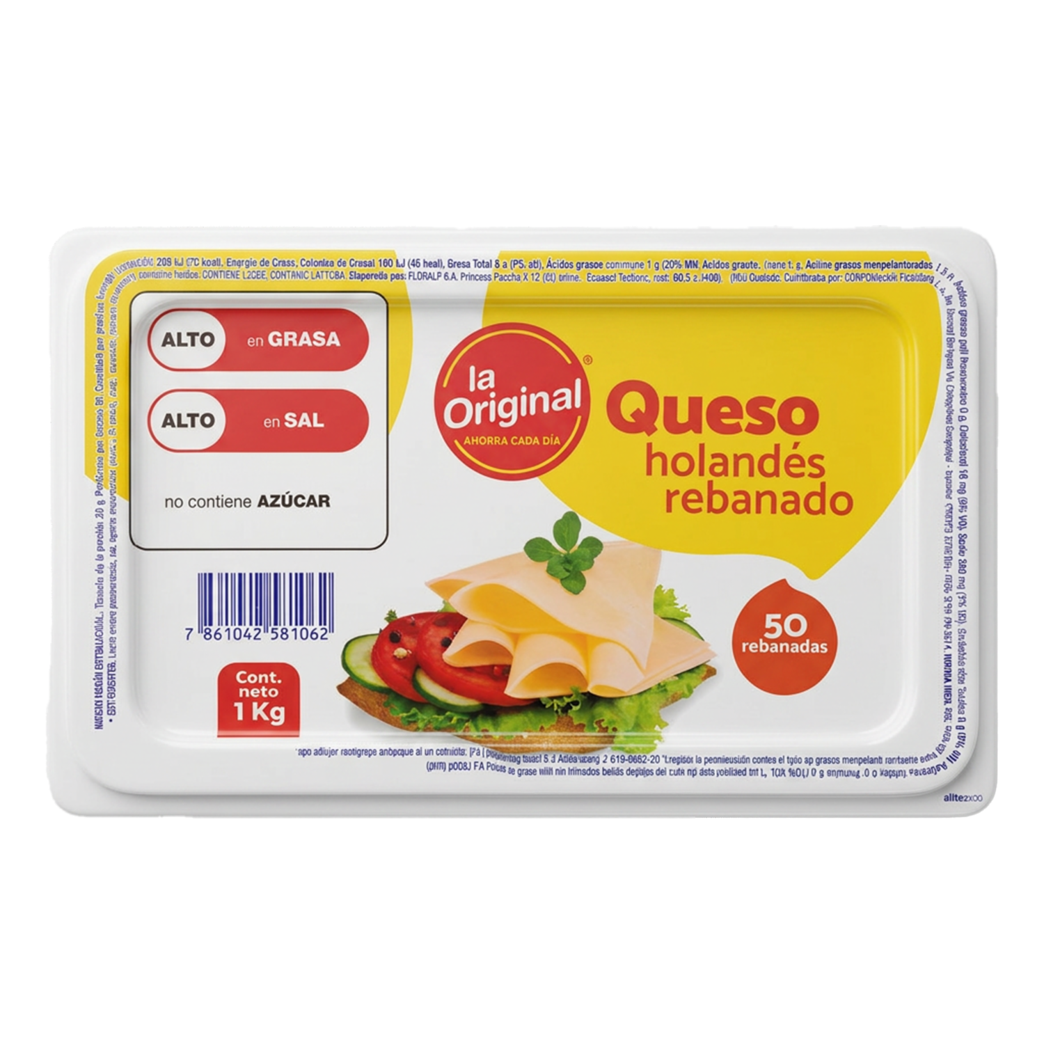 Queso Holandés Rebanado LA ORIGINAL 1000 G