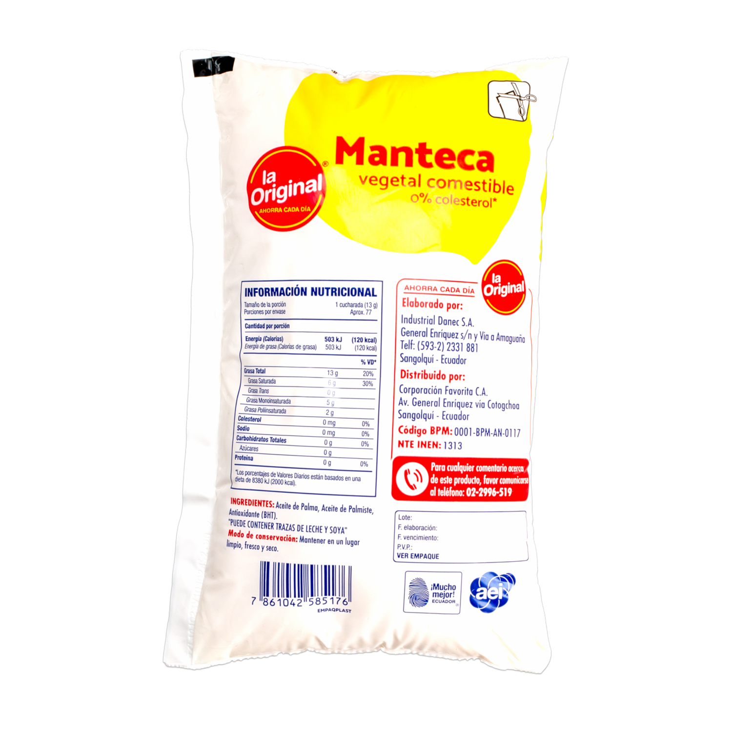 Manteca Vegetal LA ORIGINAL 1 000 G