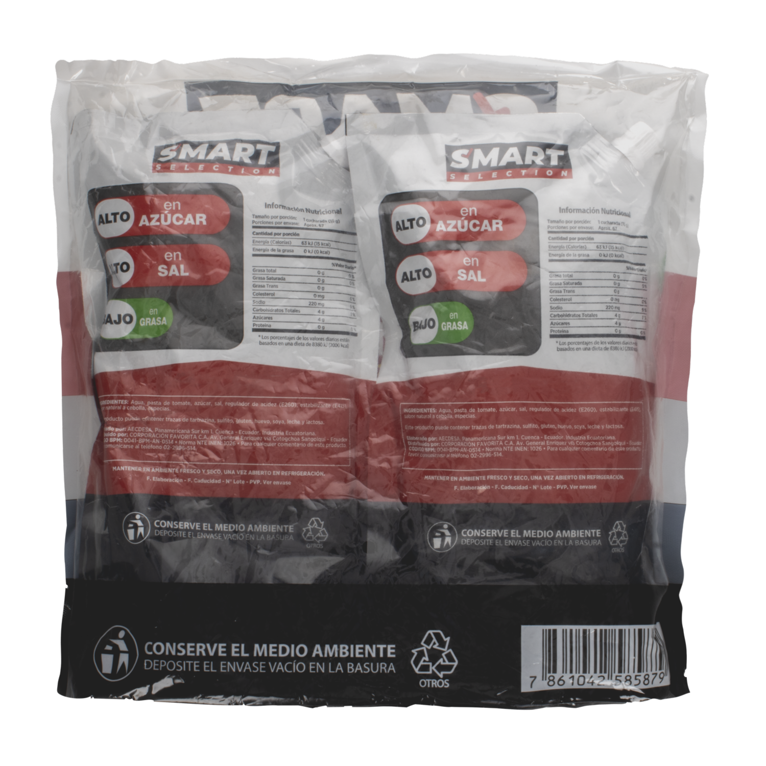 Salsa De Tomate Tradicional SMART SELECTION Pack X2 X 1000 G
