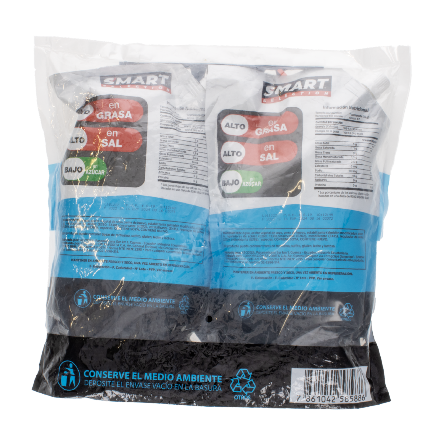 Mayonesa Baja En Calorías SMART SELECTION Pack X2 X 1000 G