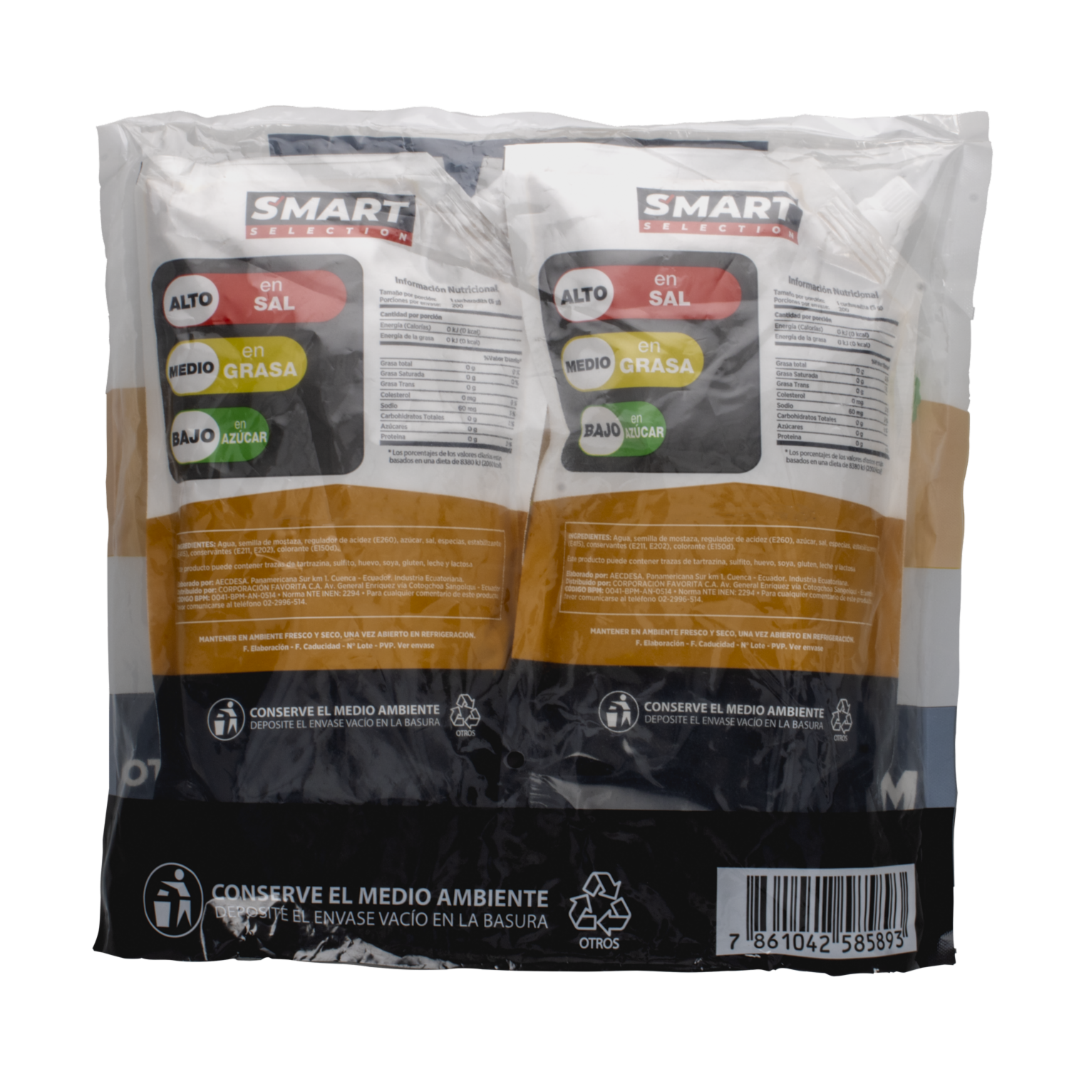 Mostaza Tradicional SMART SELECTION Pack X2 X 1000 G