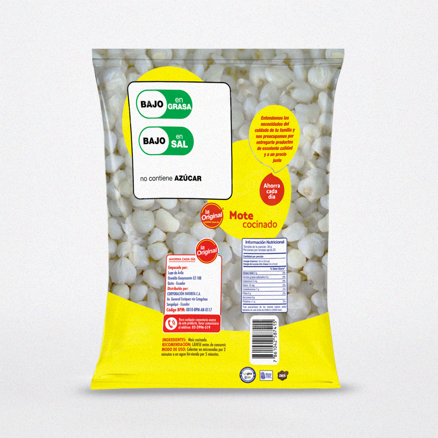Mote Cocinado LA ORIGINAL 1000 G