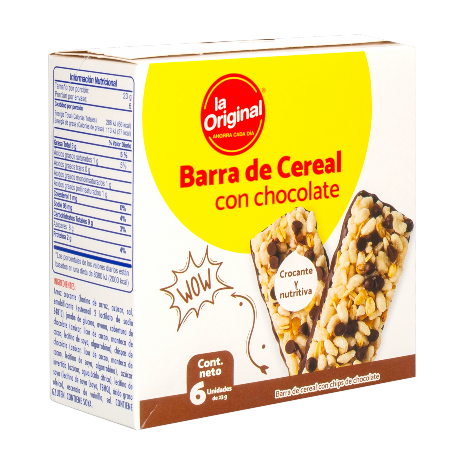 Barra De Cereal Sabor A Chocolate LA ORIGINAL 138 G