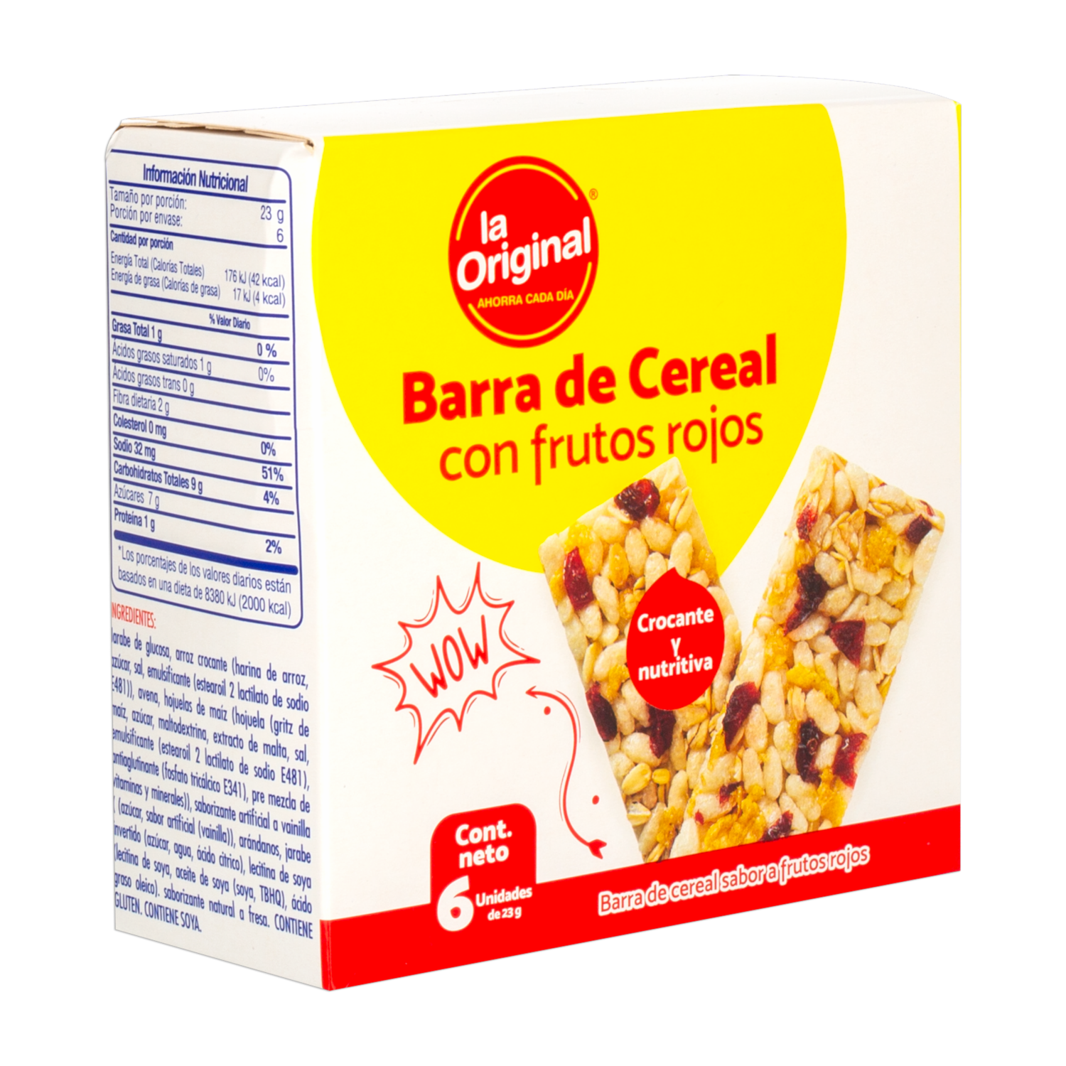 Barra De Cereal Sabor A Frutos Rojos LA ORIGINAL 138 G