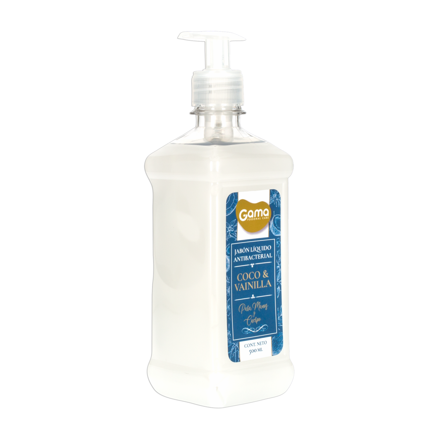 Jabón Líquido Antibacterial Fragancia A Coco Y Vainilla GAMA 500 Ml