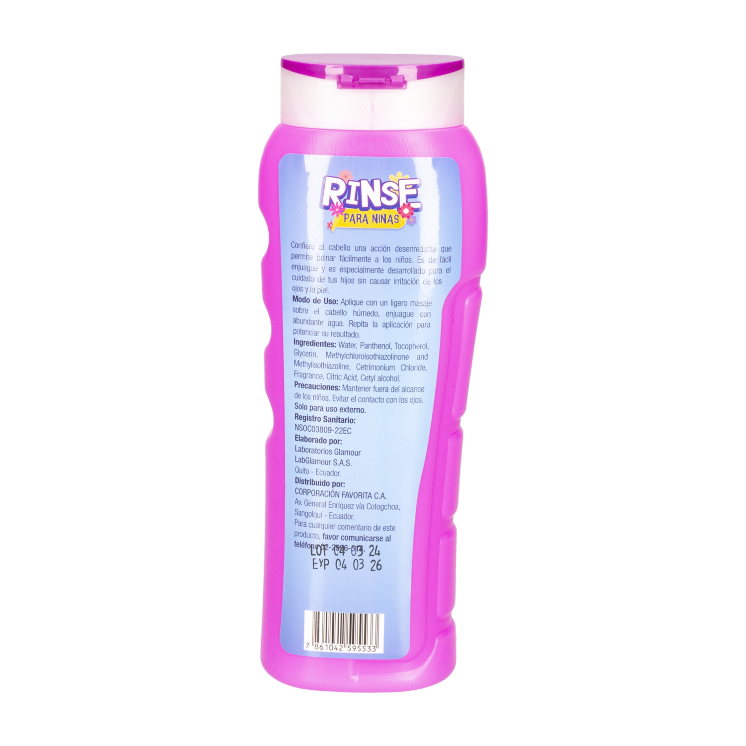 Acondicionador De Cabello Para Niñas Pantenol Y Vitamina E GAMA 400 Ml