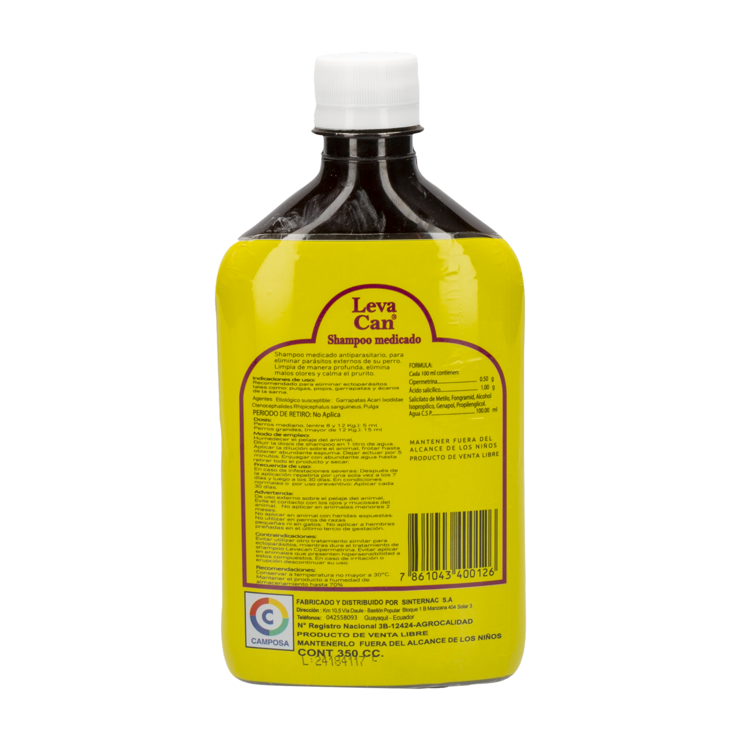 Shampoo De Mascotas LEVACAN 350 Ml